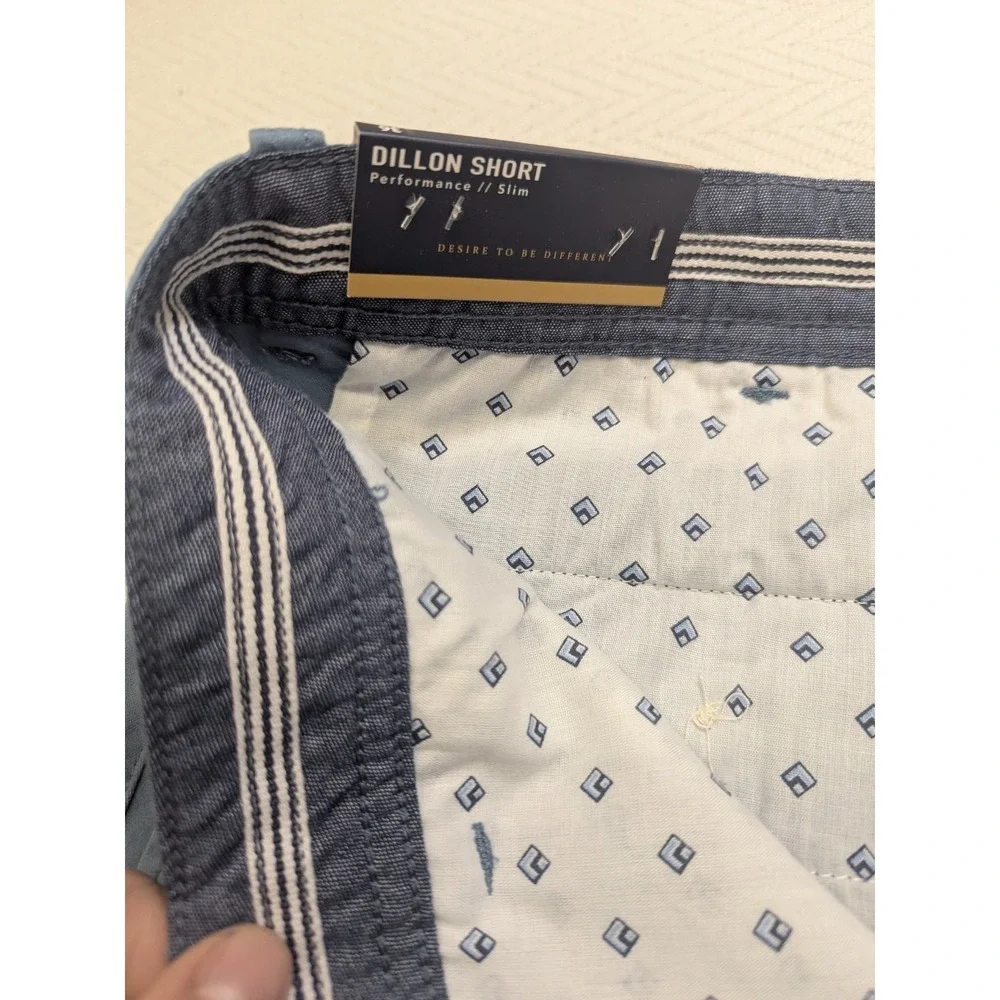 Nickel & Iron‎ Mens Stretch Chino Shorts Blue Gray NWT Form Function